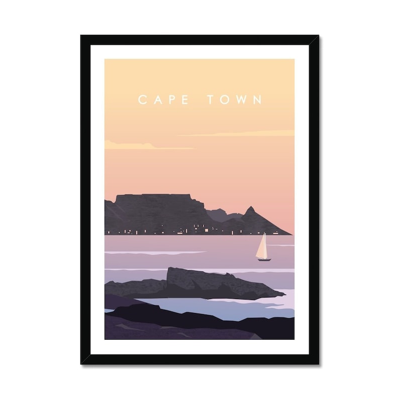Cape Town Wall Art South Africa Print Travel Poster Cape Etsy