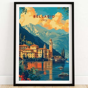 Bellagio Poster Print Lake Como Italy Travel Poster Bellagio Artwork Poster Gift Italy Home Decor Bellagio Illustration Art Lover Italy