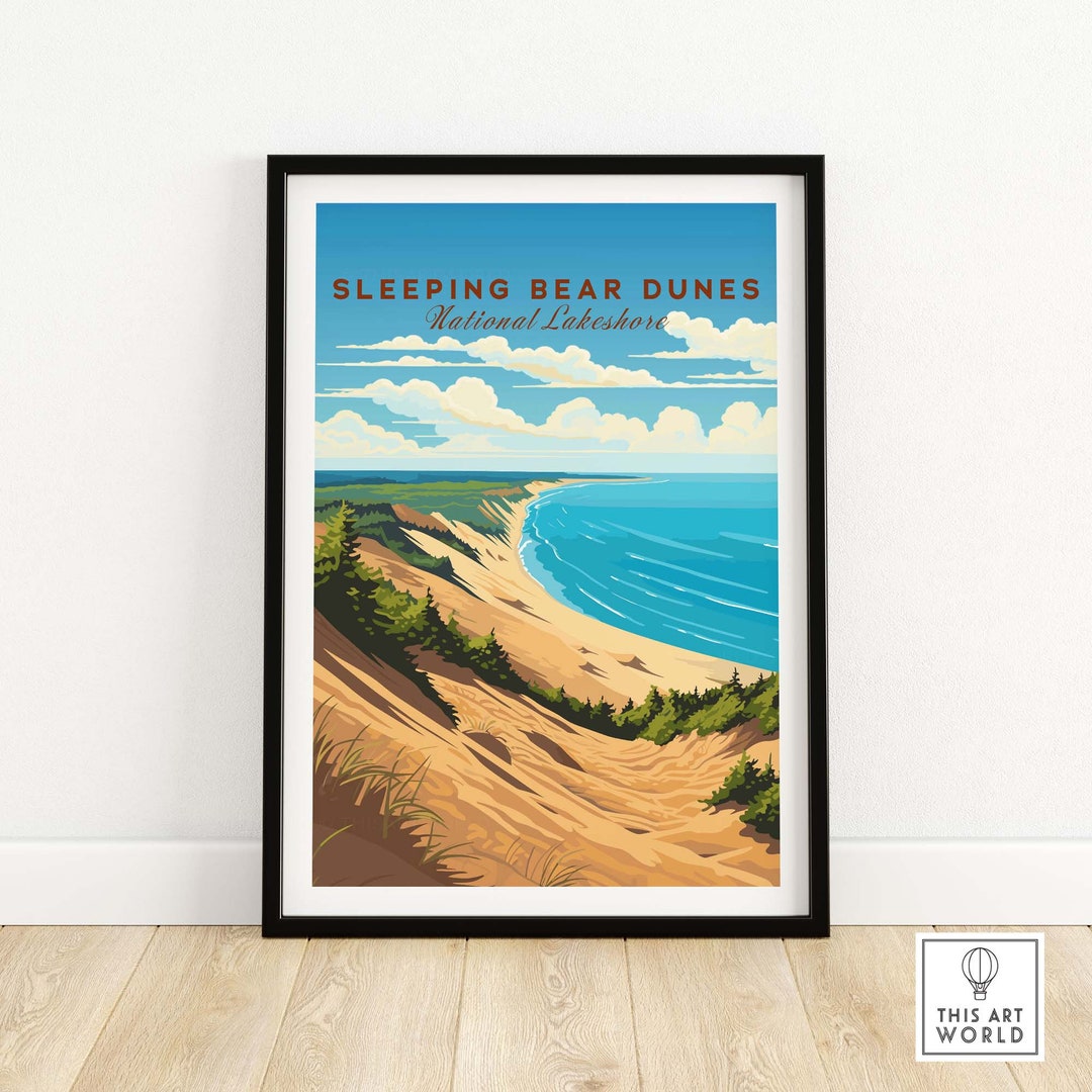 Sleeping Bear Dunes Poster Art Print Travel Print Home Décor Poster