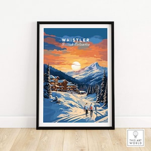 Whistler Poster Art Print Canada Travel Print | Home Décor Poster Gift | Digital Illustration Artwork