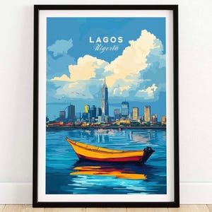 Lagos Nigeria Travel Print Nigeria Lagos Art Print Travel Print | Home Décor Poster Gift | Digital Illustration Artwork  Nigeria