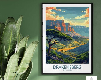 Drakensberg Print South Africa Travel Poster Home Decor Gift Wall Art Print Birthday Present Wall Art Print