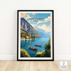 Lake Garda Art Print | Italy Travel Poster | Birthday present | Wedding anniversary gift | Art Print