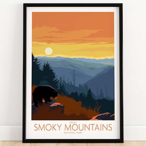 Smoky Mountains Poster Print | The Smokies Wall Art | National Park Poster Print | Smoky Mountains Gift