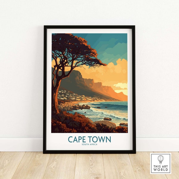 Cape Town Poster | South Africa Travel Poster | Birthday present | Wedding anniversary gift | Art Print