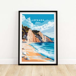 Lefkada Travel Print Wall Art Lefkada Poster Artwork Travel Home Decor Gift Art Lovers Illustration Poster