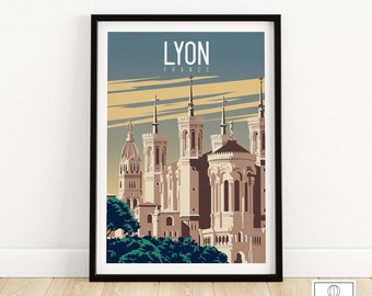 Lyon Wall Art Print France Travel Poster France Home Decor Lyon Artwork Poster Gift Lyon Illustration Art Lover France Print