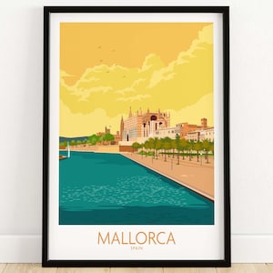 Mallorca Poster Spain | Spanish Travel Print | Palma de Mallorca Wall Art | Majorca Home Decor Artwork
