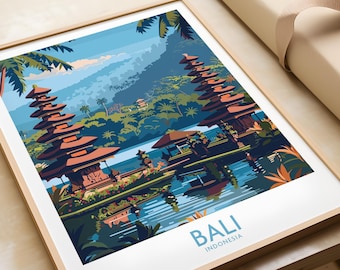 Bali Travel Print Indonesia Travel Poster Bali Artwork Poster Gift Indonesia Home Decor Bali Illustration Art Lover Indonesia Print