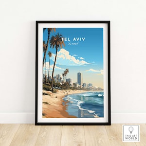 Tel Aviv Wall Art Art Print Travel Poster | Home Gift Birthday present Wedding anniversary Wall Décor | Personalized Illustration Artwork