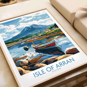 Isle of Arran Scotland Travel Poster Wall Art Print Framed and Unframed Scotland Isle of Arran Illustration Artwork