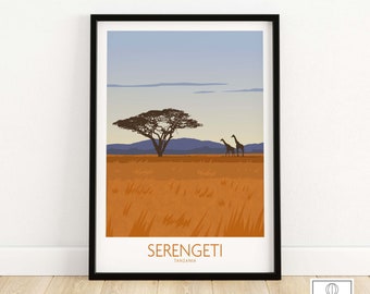 Serengeti National Park Poster Print | Wall Art | Travel Poster | Framed & Unframed Artwork | Art Print Gift Idea