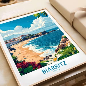 Biarritz Poster France Biarritz Travel Print Wall Art Biarritz Wall Hanging Home Decor Biarritz Gift Art Lovers  France Wall Art Print