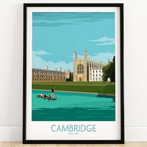 Cambridge Print | Cambridge Poster Wall Art | Cambridge University Art Print | Cambridge Gift