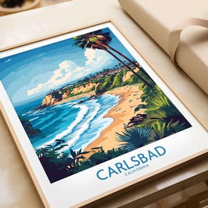 Carlsbad Poster California Carlsbad Art Print Travel Print | Home Décor Poster Gift | Digital Illustration Artwork