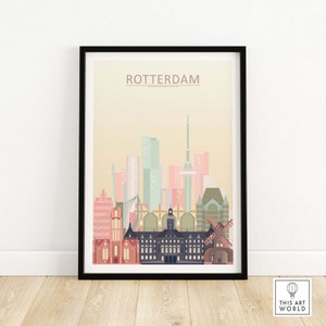 Rotterdam Skyline Print | Wall Art Poster of Rotterdam City Skyline