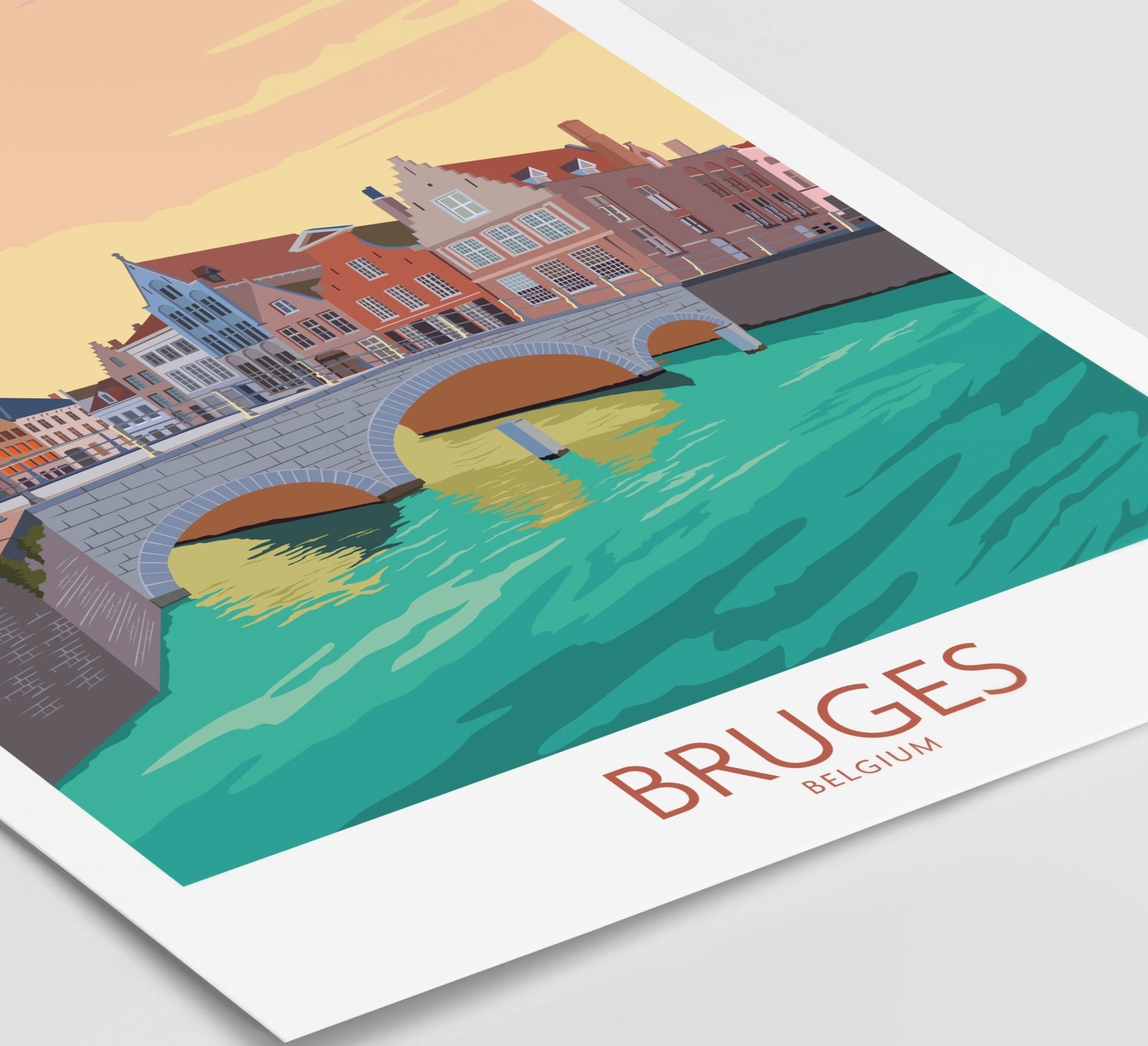 Bruges Poster Bruges Print Bruges Wall Art Belgium Etsy UK