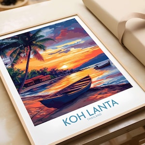 Koh Lanta Poster Travel Print Wall Art Koh Lanta Home Décor Koh Lanta Gift Art Lovers Thailand Art Lover Gift Print Art