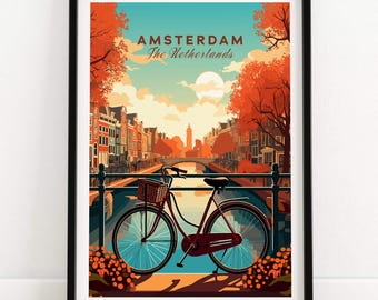 Amsterdam Print Netherlands | Amsterdam Birthday present | Wedding anniversary Amsterdam gift