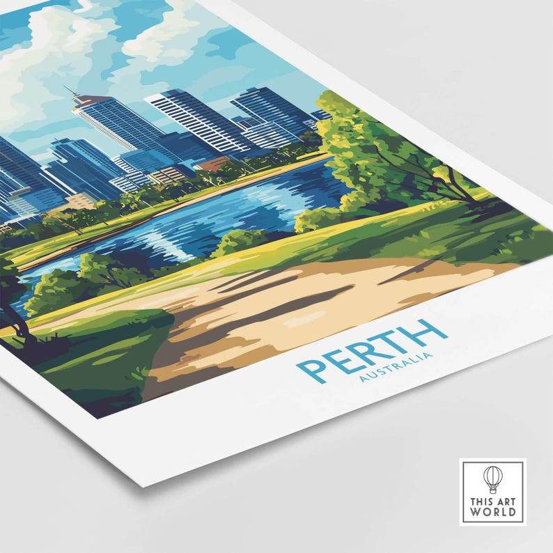 Perth Community Posters Perth Art Print Australia Living Room Wall Decor Artwork Gift Framed ...