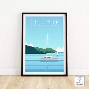 Virgin Islands Print | St John Travel Poster | Saint John Wall Art | Travel Gift | Tropical Island Artwork