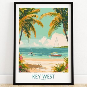 Key West Travel Print Wall Art Florida Poster Art Lovers Gift Painting Key West Beach Print