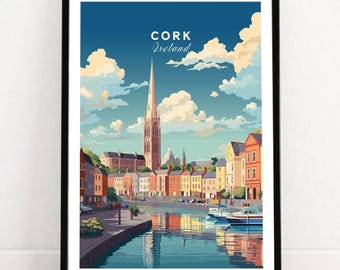 Cork City Ireland Print | Home Décor Poster Gift | Birthday present | Wedding anniversary gift | Wall Art Print