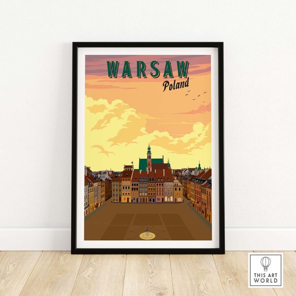 Warsaw Poster Poland Print | Wall Art | Vintage Art Print | Framed & Unframed Artwork | Home Decor Gift Idea