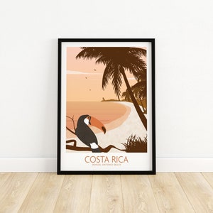 Costa Rica Wall Art Costa Rica Print Costa Rica Poster Tropical Beach Print Costa Rica Tucan Costa Rica Gift