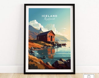 Iceland Poster Reykjavik | Birthday present | Wedding anniversary gift