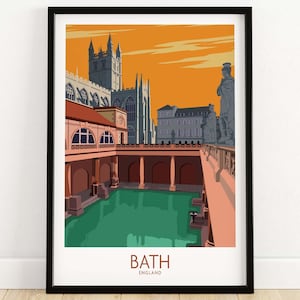 Bath Poster | England Travel Print | Wall Art | Travel Poster | Framed & Unframed Artwork | Art Print Gift Idea