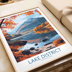 Lake District Poster Art Print Wall Art Cumbria England Home Decor Artwork Home Decor Office Art Art Home Decor Poster Gift room decor