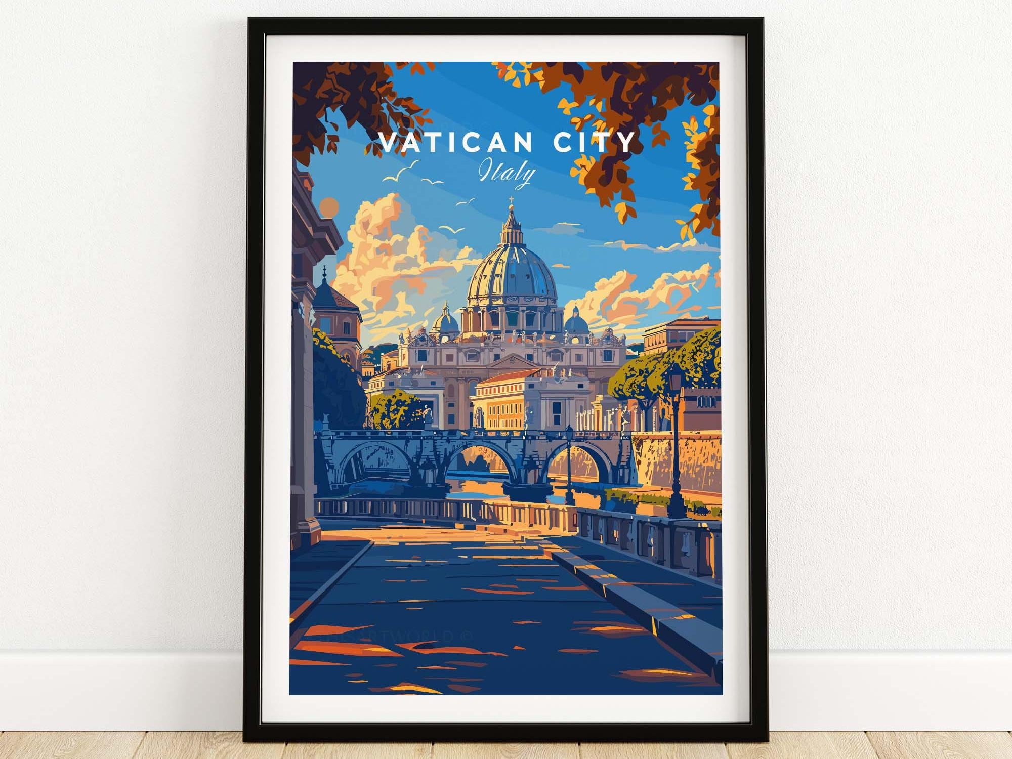 CITTÀ DEL VATICANO 未使用はがき Vatican City Print: Italy Travel Poster Art (museum-quality