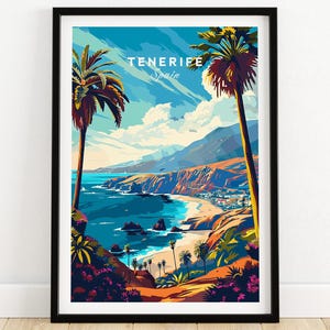 Tenerife Travel Print - Canary Islands Tenerife Wall Art Print Spain Travel Poster Home Decor Tenerife Artwork Poster Gift Tenerife