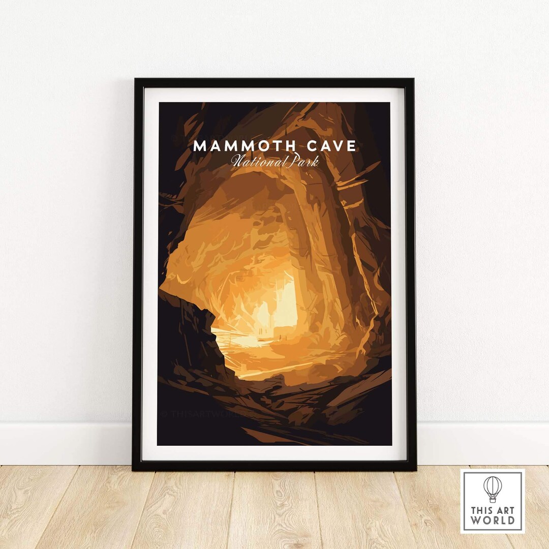 Mammoth Cave Poster, National Park Art, Travel Wall Decor, Adventure ...