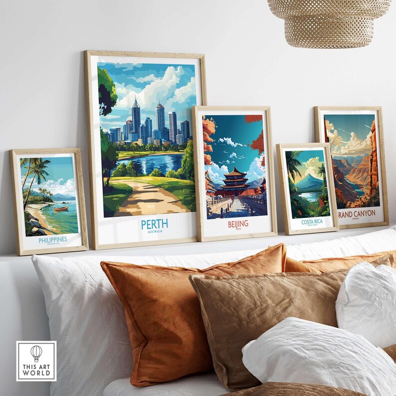 Perth Community Posters Perth Art Print Australia Living Room Wall Decor Artwork Gift Framed ...