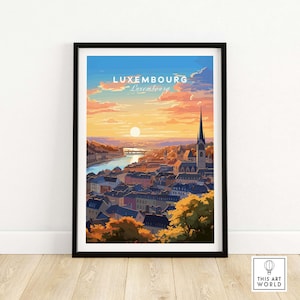 Luxembourg Print Art Print Travel Print | Home Décor Poster Gift | Digital Illustration Artwork