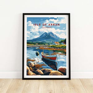 Isle of Arran Travel Print Wall Art Isle of Arran Poster Artwork Travel Home Decor Gift Art Lovers Illustration Poster