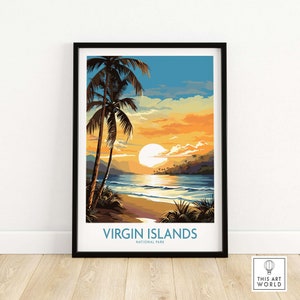 Virgin Islands National Park Wall Art Art Print Travel Print | Home Décor Poster Gift | Digital Illustration Artwork | Birthday Present