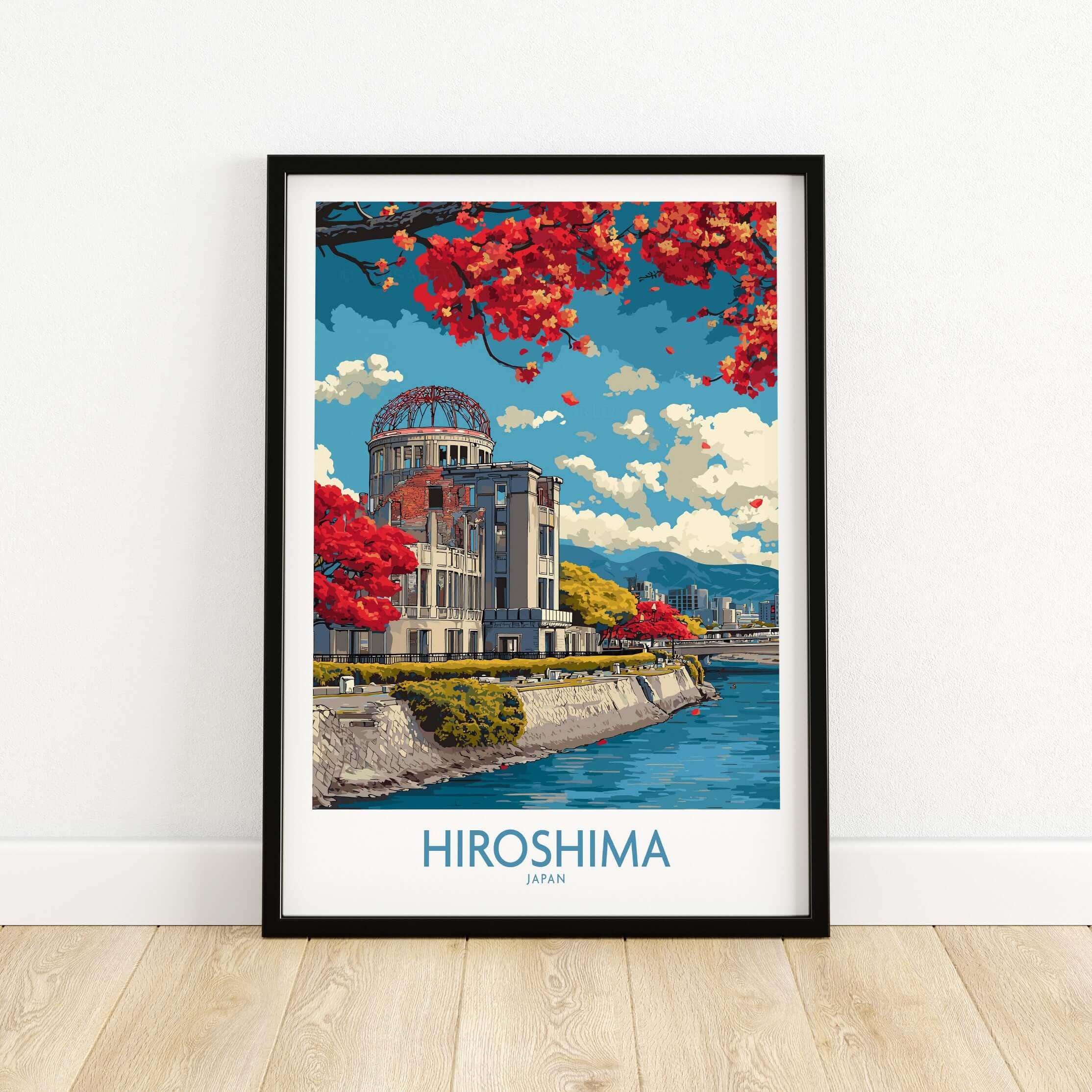 Hiroshima Japan Genbaku Dome Poster | Historic Landmark Decor