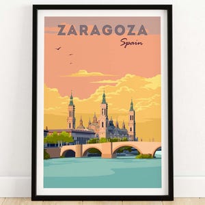 Zaragoza Spain Print | Spanish Wall Art | Zaragoza Gift | Home Decor