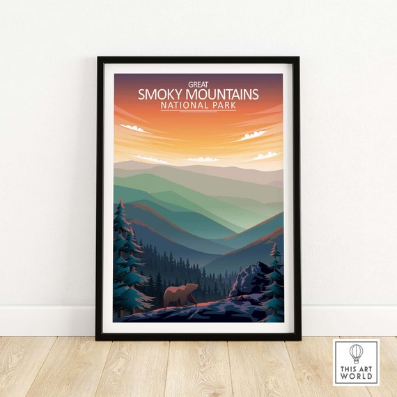 Great Smoky Mountains Print National Park Poster Wall Art the Smokies Gift  Idea - Etsy Norway