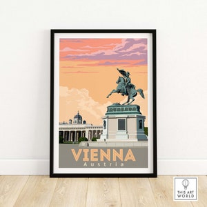 Vienna Poster Austria Print | Vienna Wall Art | Austrian Vintage Travel Poster | Vienna Gift | Framed & Unframed Artwork