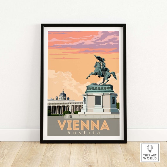 ★アートポスター★年代物３０年前★ＶＩＥＮＮＡ★ＡＲＴ Vienna Poster Austria Print | Vienna Wall Art | Austrian Vintage