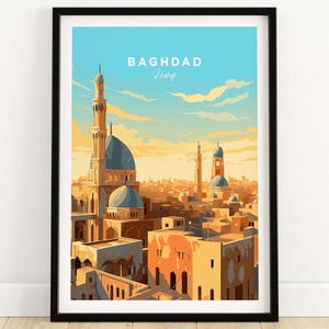 Baghdad Iraq Travel Poster Print Wall Art | Middle East Wall Hanging | Home Decor Gift Idea