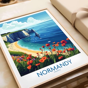 Normandy Poster France Normandy Wall Art Print Normandy Poster Wall Decor Illustration Normandy Art Gift France