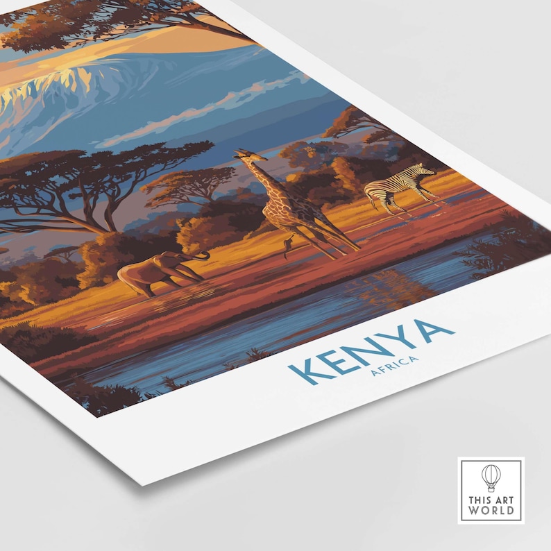 Kenya Poster Travel Print Wall Art Kenya Home Décor Kenya Gift Art ...