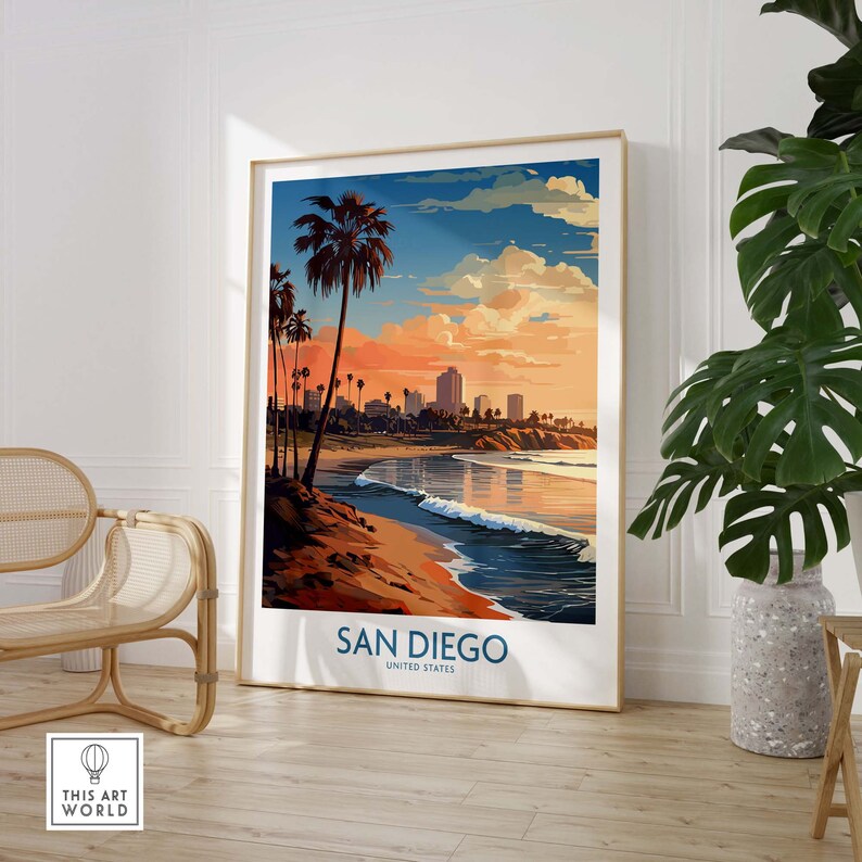 San Diego Wall Art Wall Art Print Travel Poster | Birthday Present ...