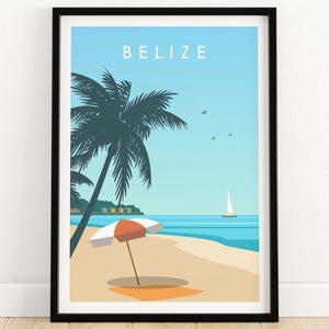 Impresión de Belice / Arte mural caribeño / Póster de playa / Regalo de Belice