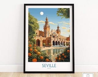 Seville Spain Print Travel Poster | Birthday present | Wedding anniversary gift | Art Print